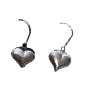 Vintage Gold Tone Heart Dangle Earrings - 1/2 inch, small dainty love hearts 💕